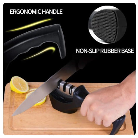 3-in-1 Rubber Handle Knife Sharpener